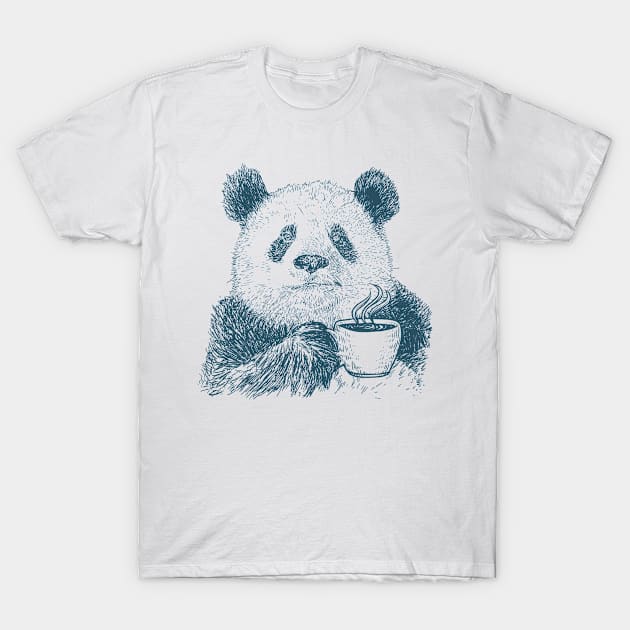 coffee panda T-Shirt by gupikus